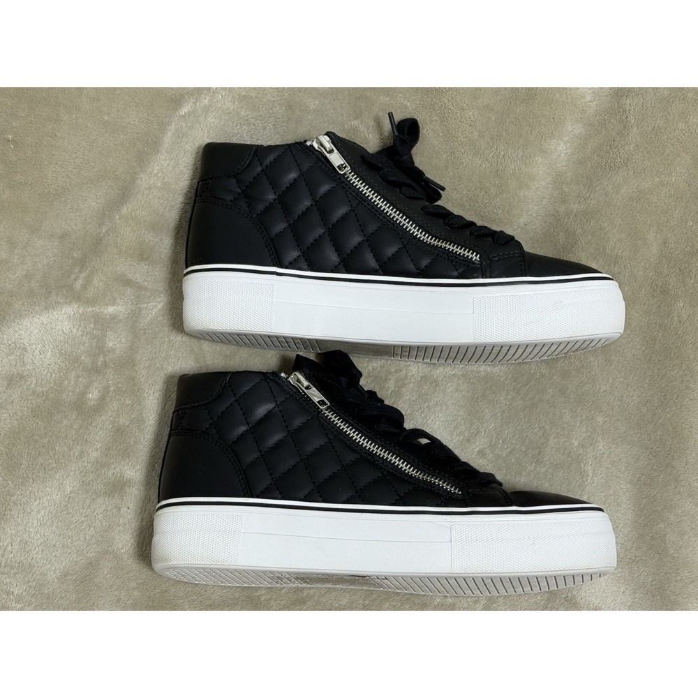 Steve Madden Decaff Black Quilted High Top Sneakers Women's Size 8 - Picture 4 of 6
